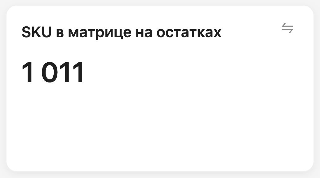 SKU в матрице и на остатках